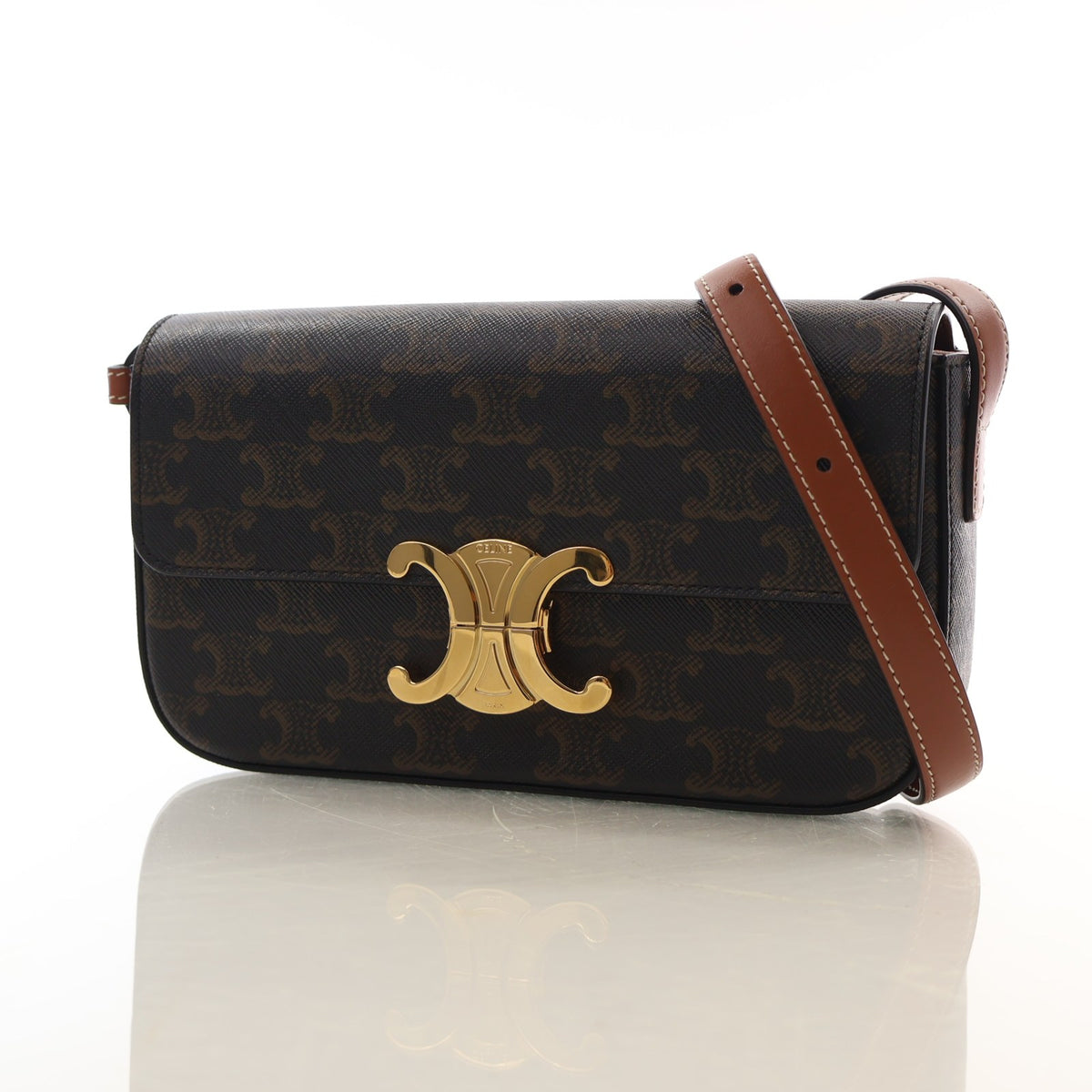 Pre-Owned Celine Shoulder Bag Triomphe Canvas Claude, front view