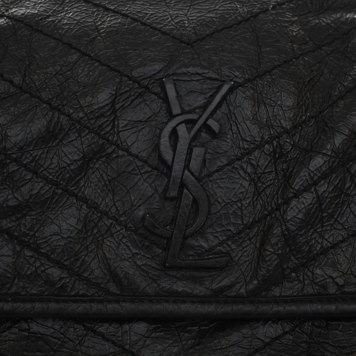 Pre-Owned Saint Laurent Shoulder Bag Medium Calfskin Niki, logo detail