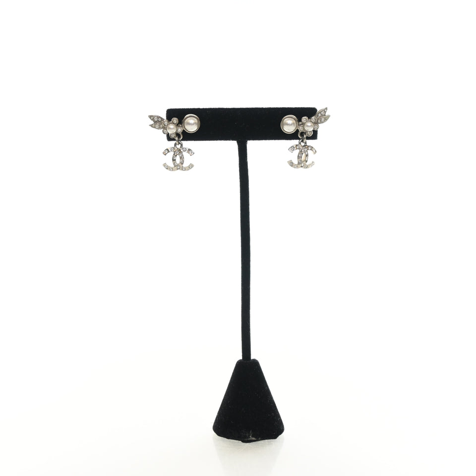 Chanel Crystal CC Drop Earrings