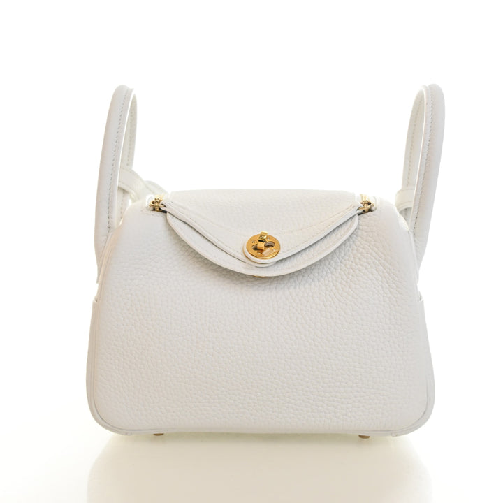 Hermes New White Clemence Mini Lindy 20