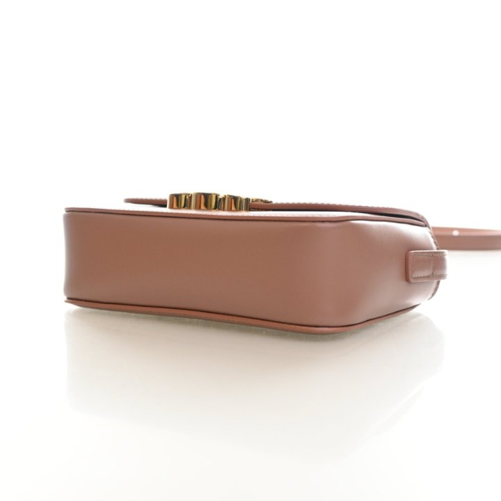 Pre-Owned Celine Flap Bag Nano Shiny Calfskin Triomphe, side profile, photo 7 of 15