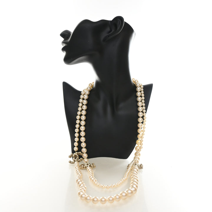 Chanel CC Long Pearl Necklace