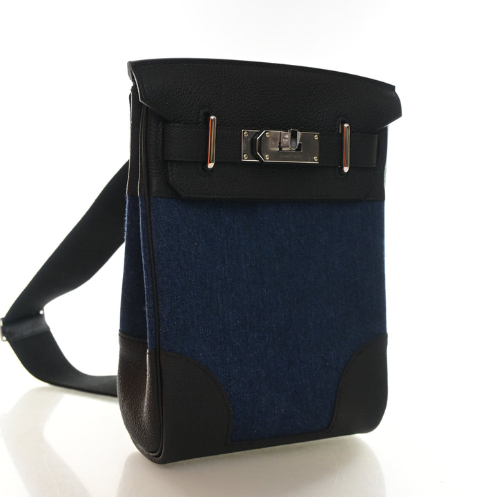Hermes Noir Denim Hac A Dos PM
