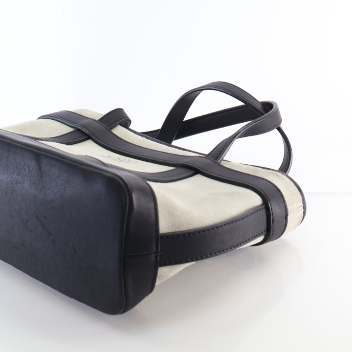 Pre-Owned Loewe Anagram Mini Suede Leather Tote, base and feet view
