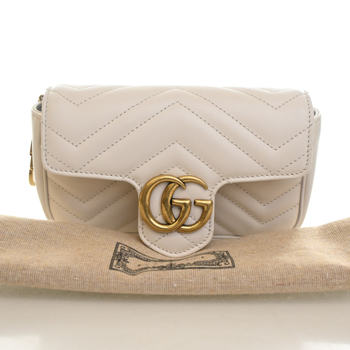 Pre-Owned Gucci Flap Bag Mini Super Calfskin Marmont, front view, photo 14 of 14
