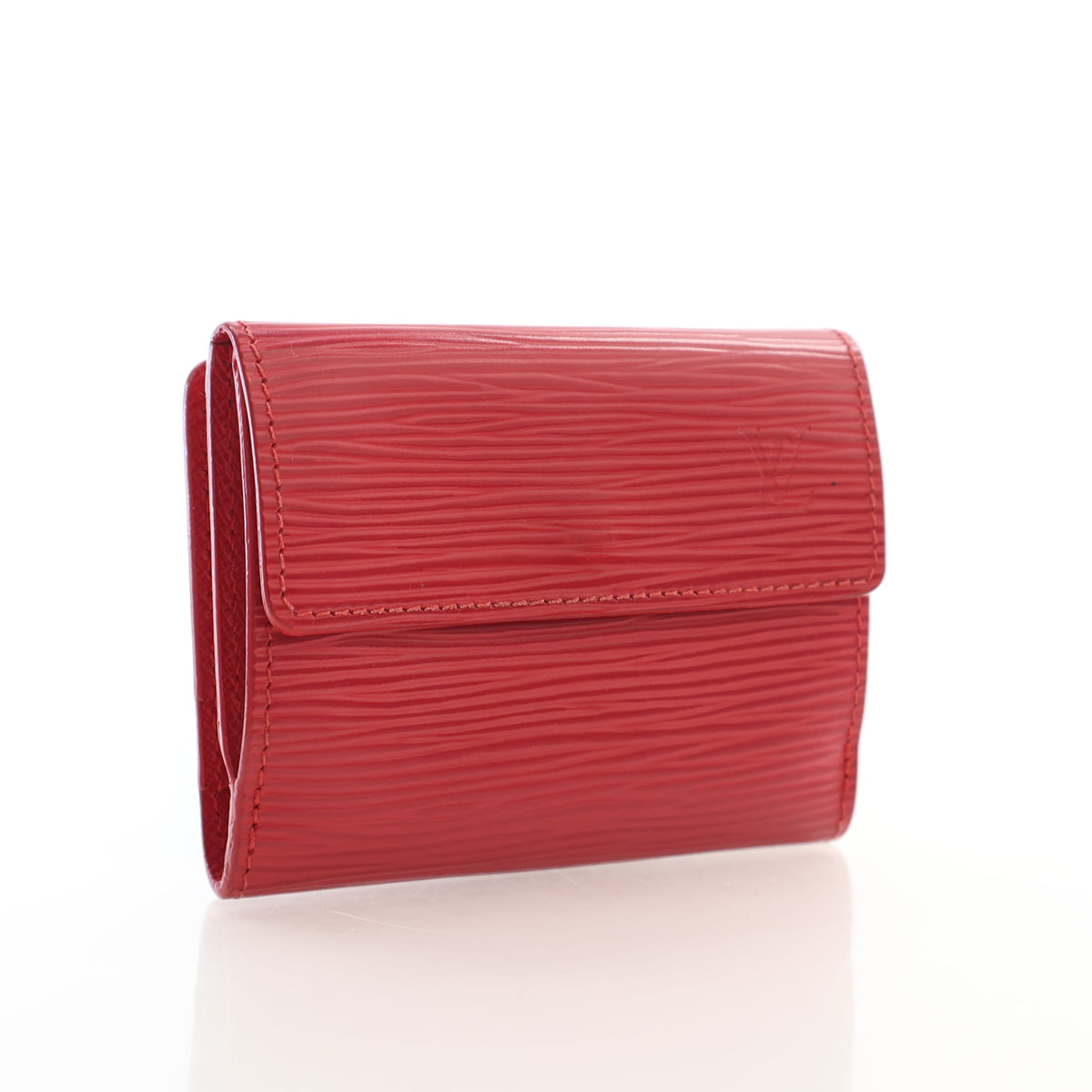 Pre-Owned Louis Vuitton Wallet Epi Elise, three-quarter view, authenticated at Luxe Du Jour