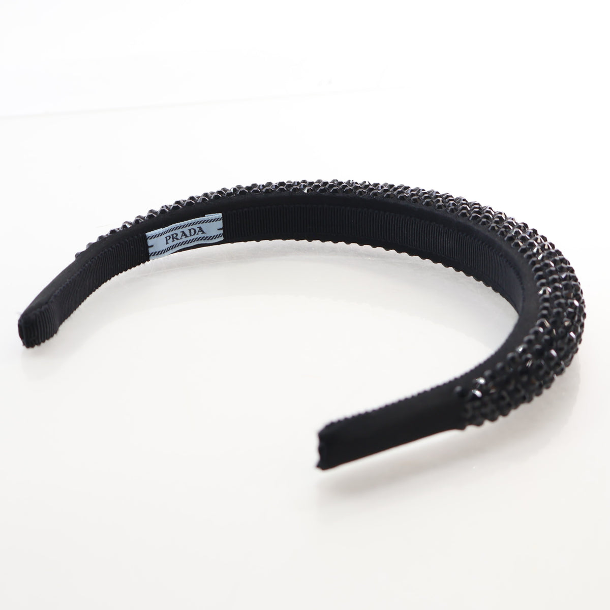 Pre-Owned Prada Crystal Embellished Satin Headband, detail