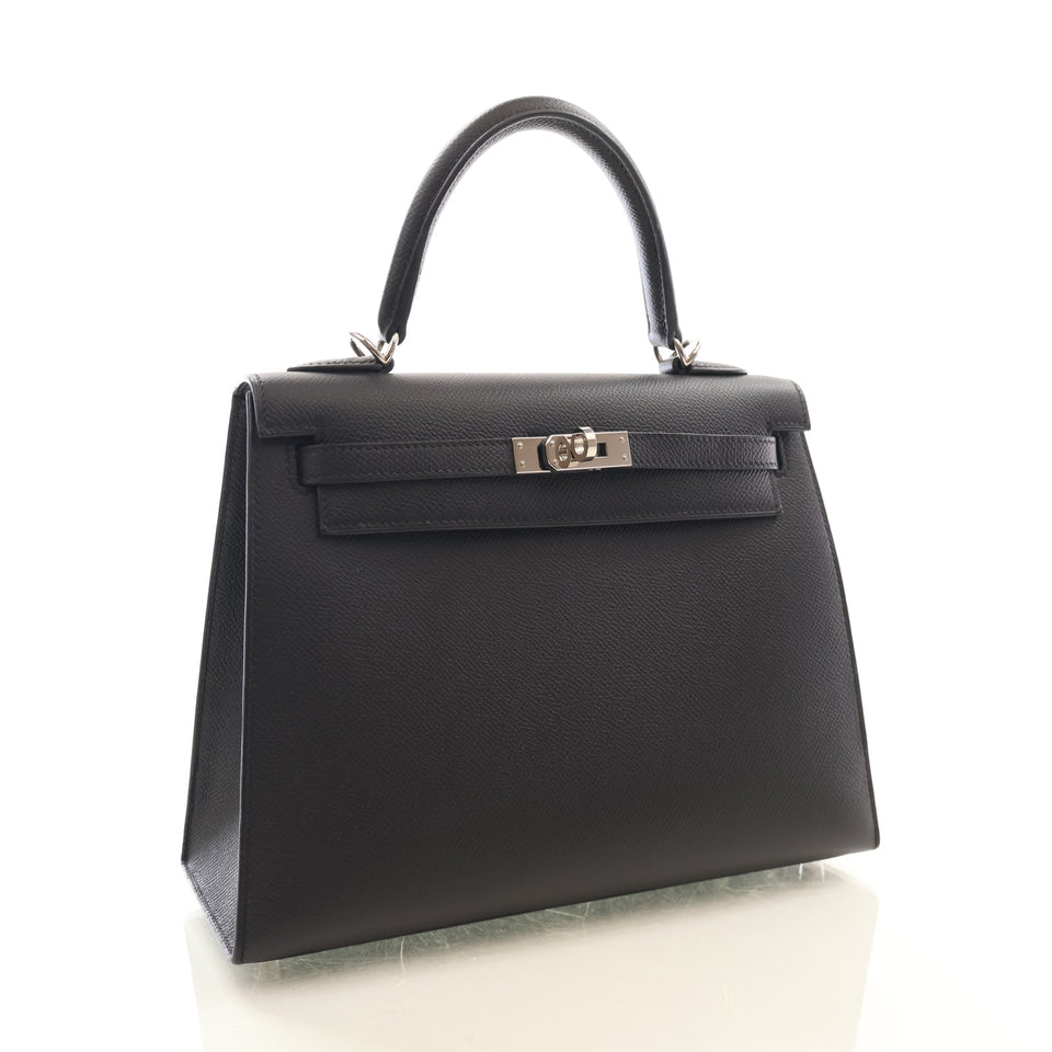 Hermes Noir Epsom Kelly 25