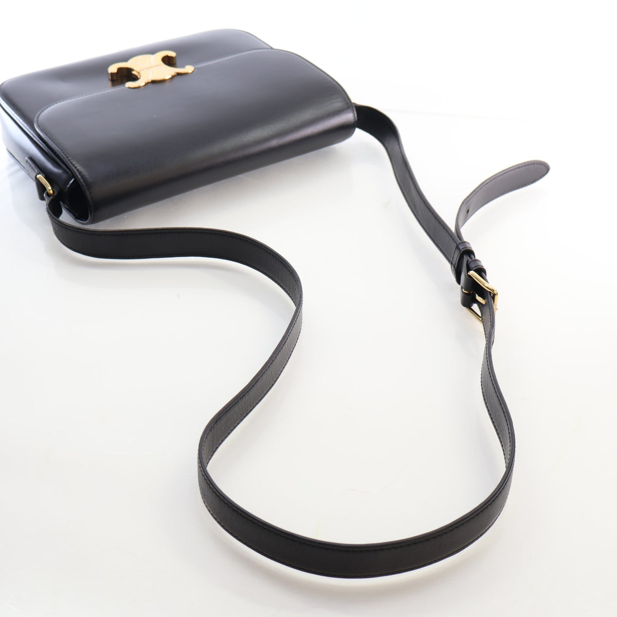 Celine Classique Calfskin Triomphe Flap Bag, photo 10 of 18