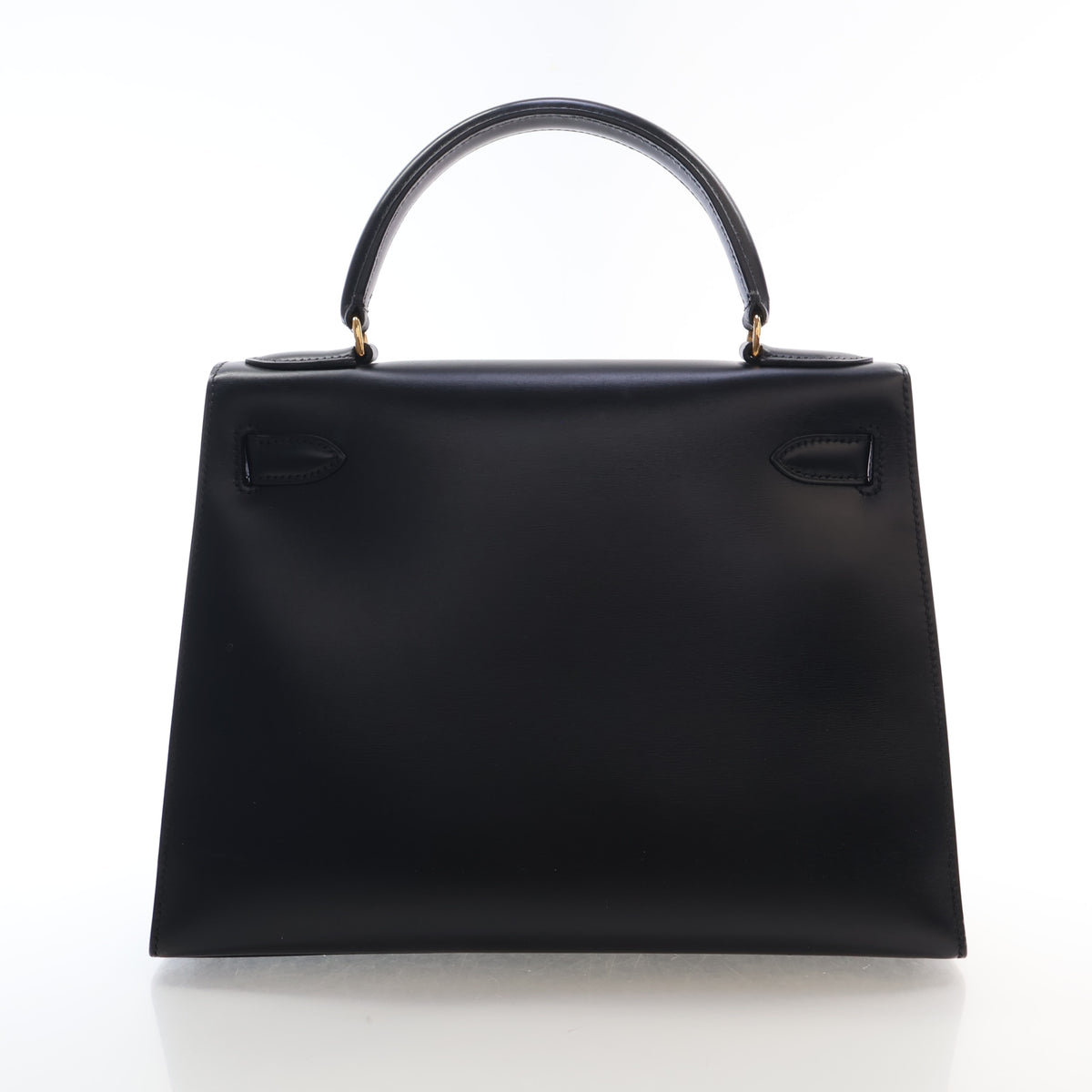 Vintage Hermès Kelly 28 Noir Box Calf, front view, photo 13 of 20