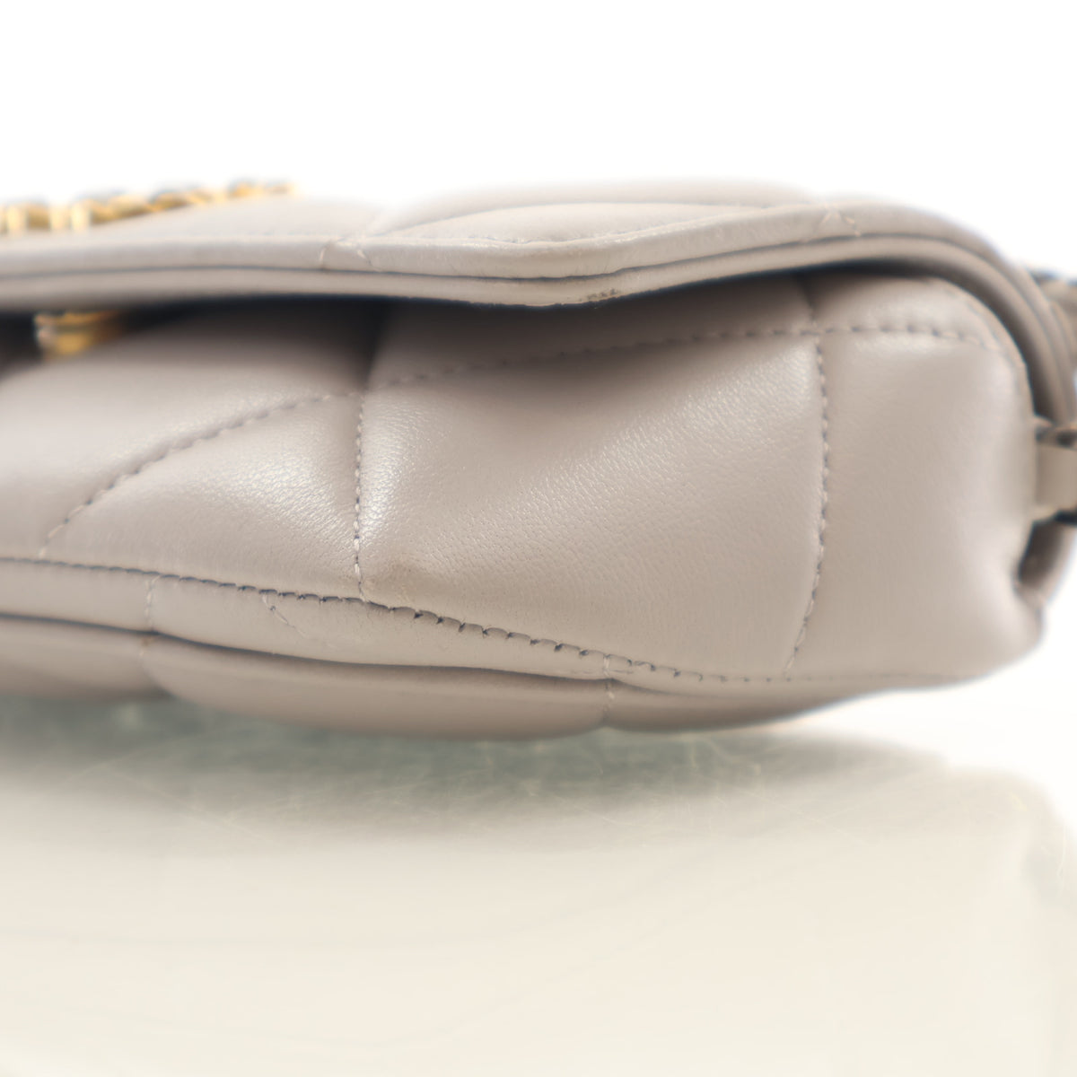 Pre-Owned Chanel Sunglasses Lambskin Case On Chain, side profile, photo 8 of 14
