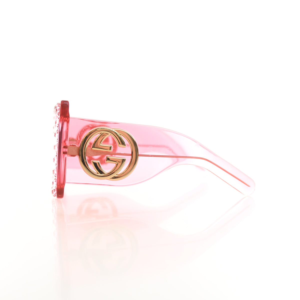 Pre-Owned Gucci Sunglasses Crystal Hollywood Forever Oversized, side profile