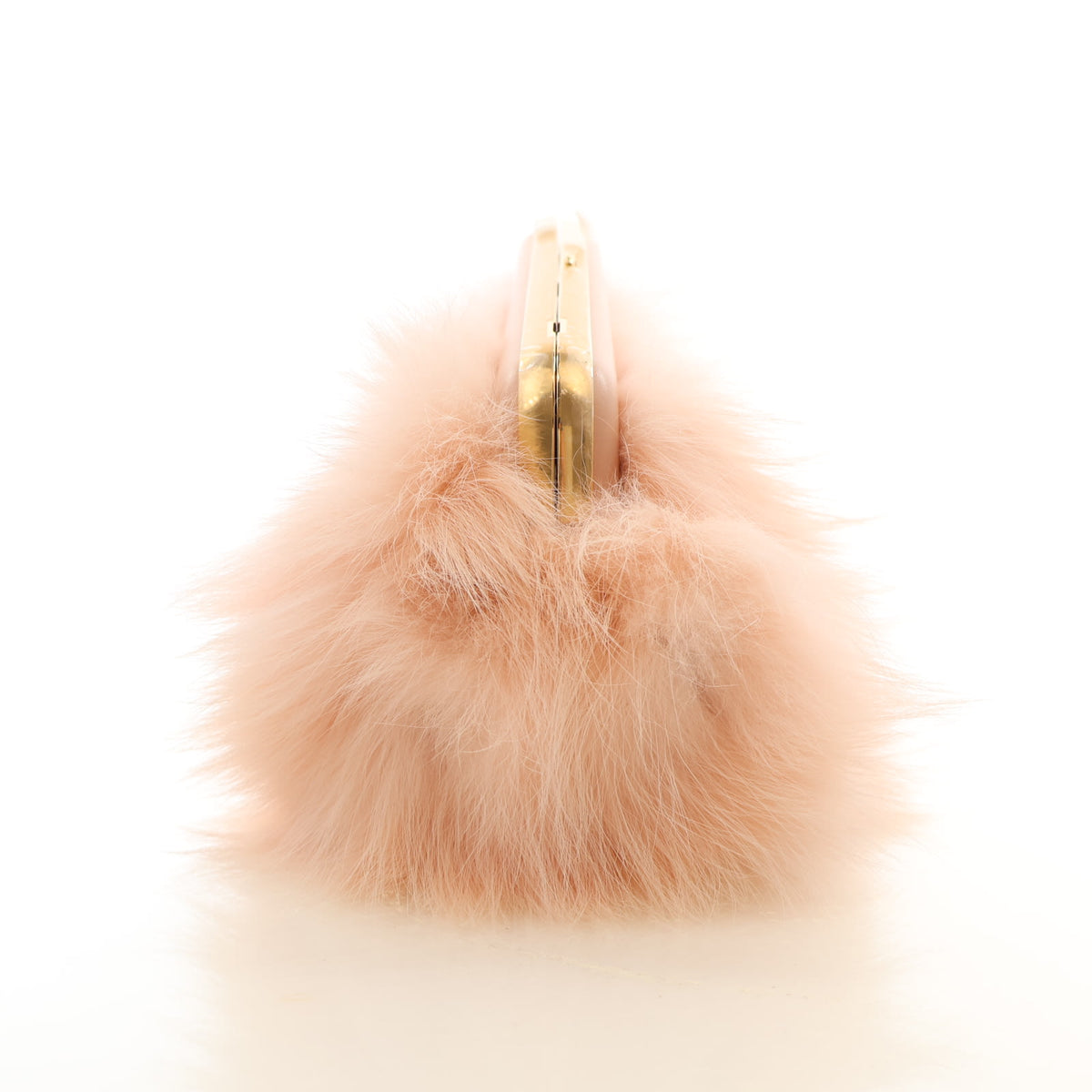 Pre-Owned Fendi Nappa Leather Fox Fur First Bag, side profile