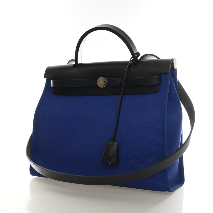 Hermes Bleu Electrique Toile Herbag Zip 31