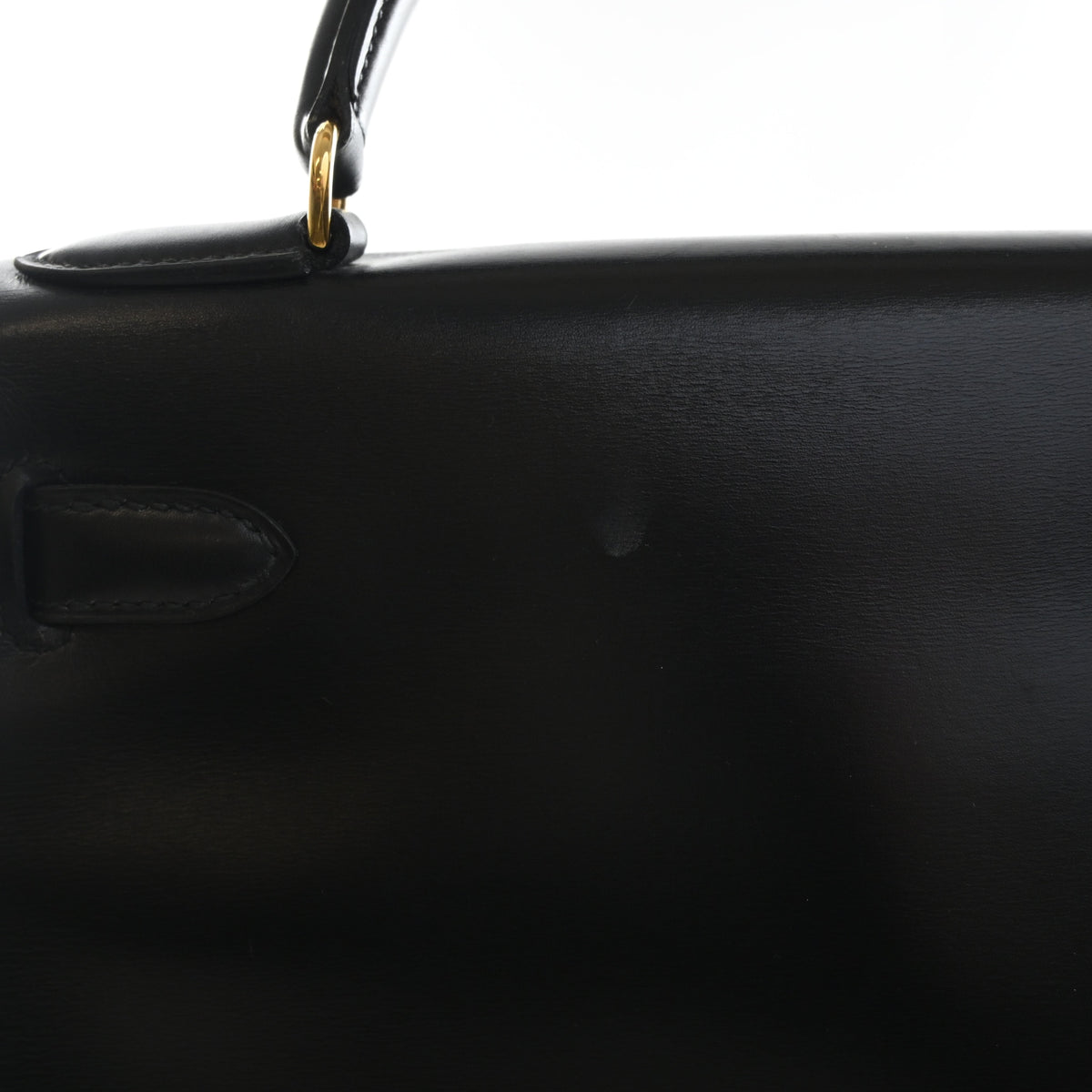Vintage Hermès Kelly 28 Noir Box Calf, side profile, photo 17 of 18