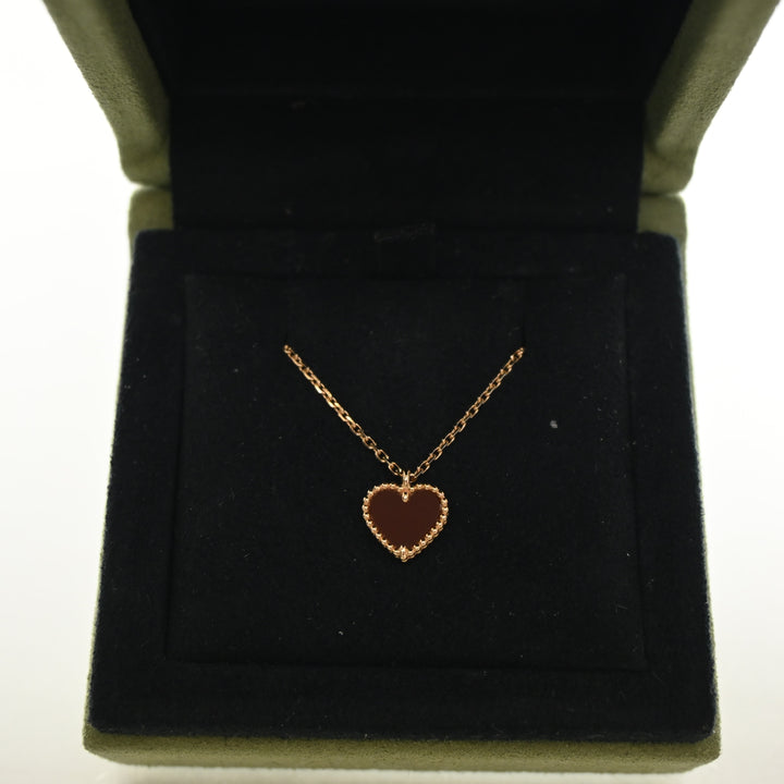 Van Cleef and Arpels Carnelian Sweet Hearts Pendant Necklace