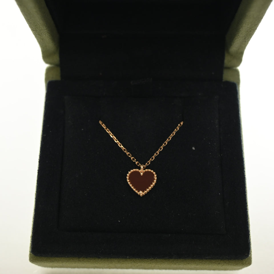 Van Cleef and Arpels Carnelian Sweet Hearts Pendant Necklace
