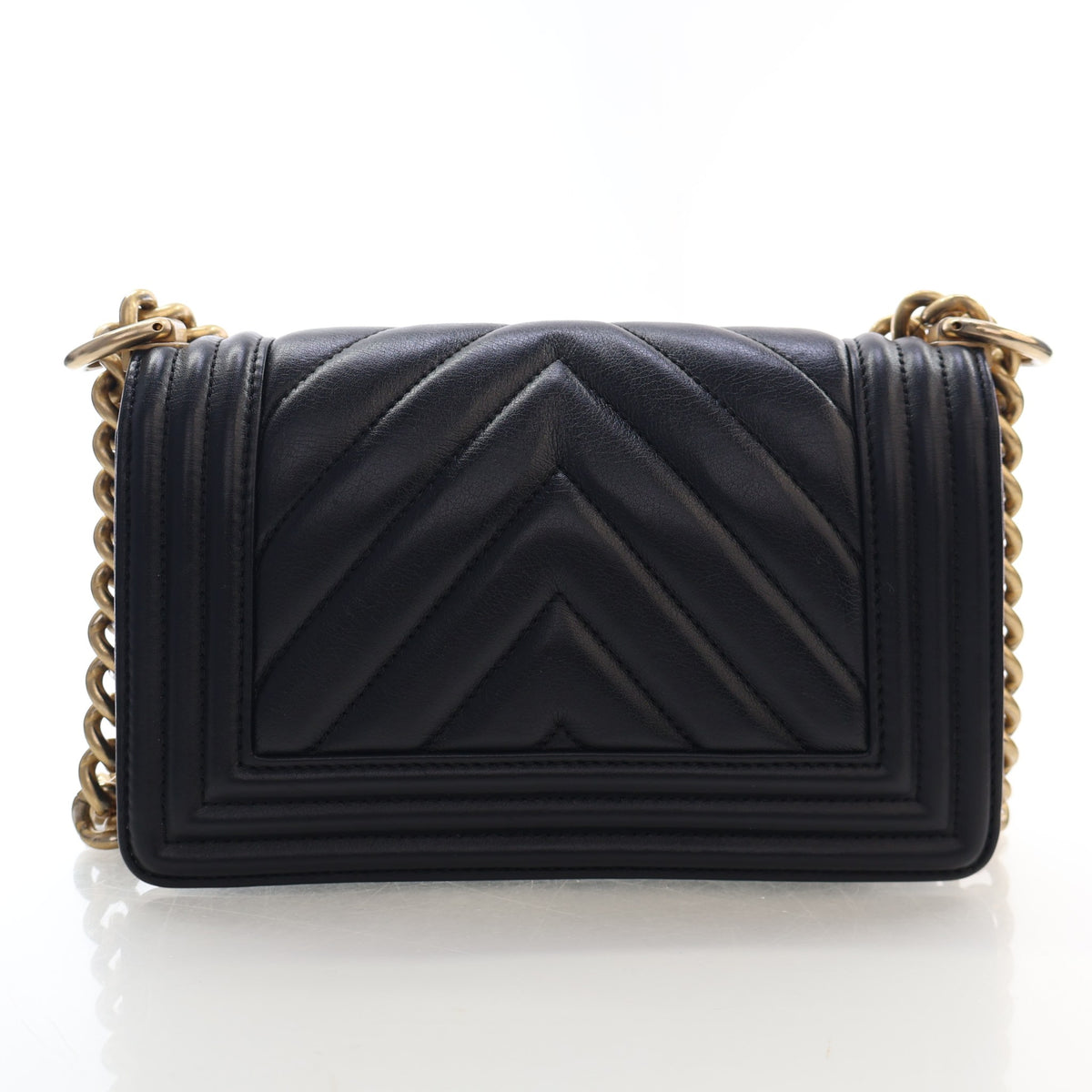Pre-Owned Chanel Boy Bag Small Chevron, front view