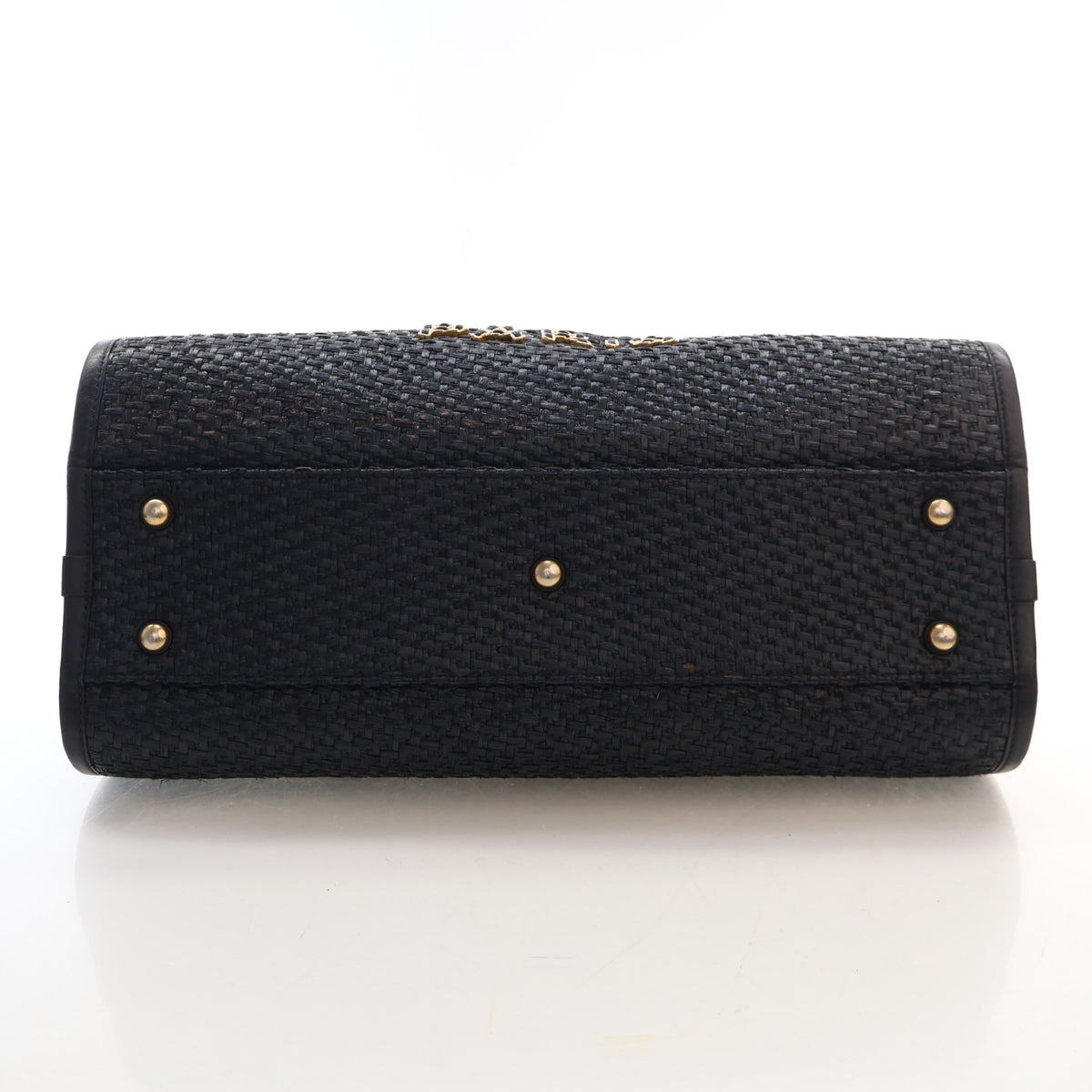Pre-Owned Chanel Tote Small Raffia Deauville, base and feet view, photo 9 of 17