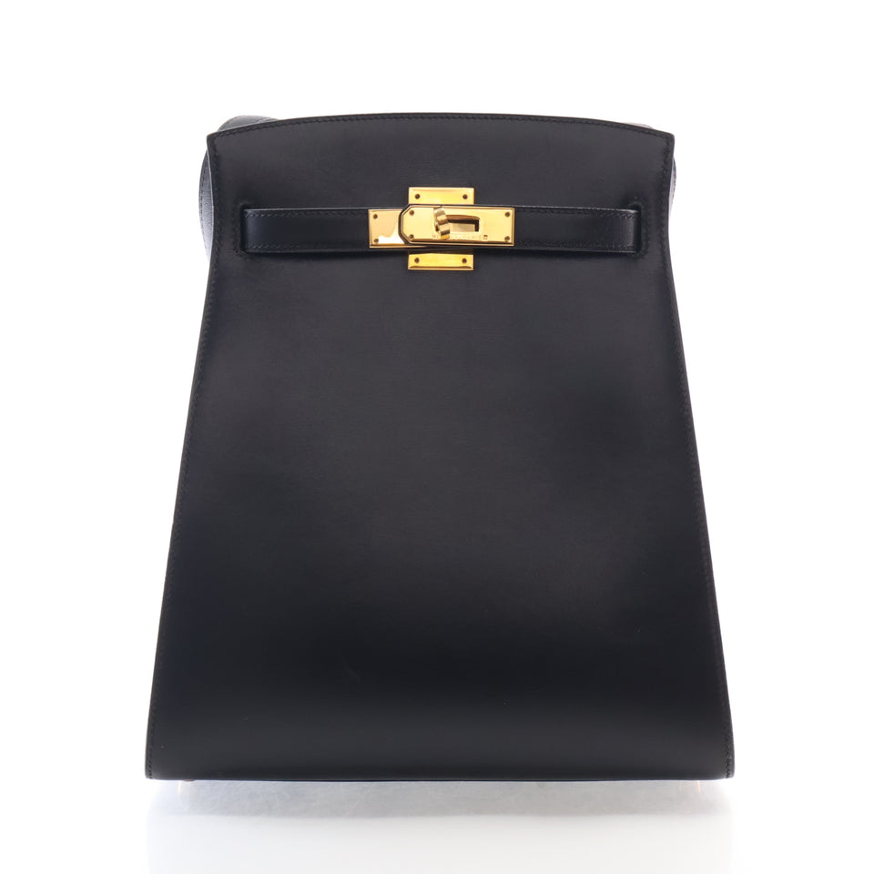 Hermes Vintage Noir Box Calf Kelly Sport MM