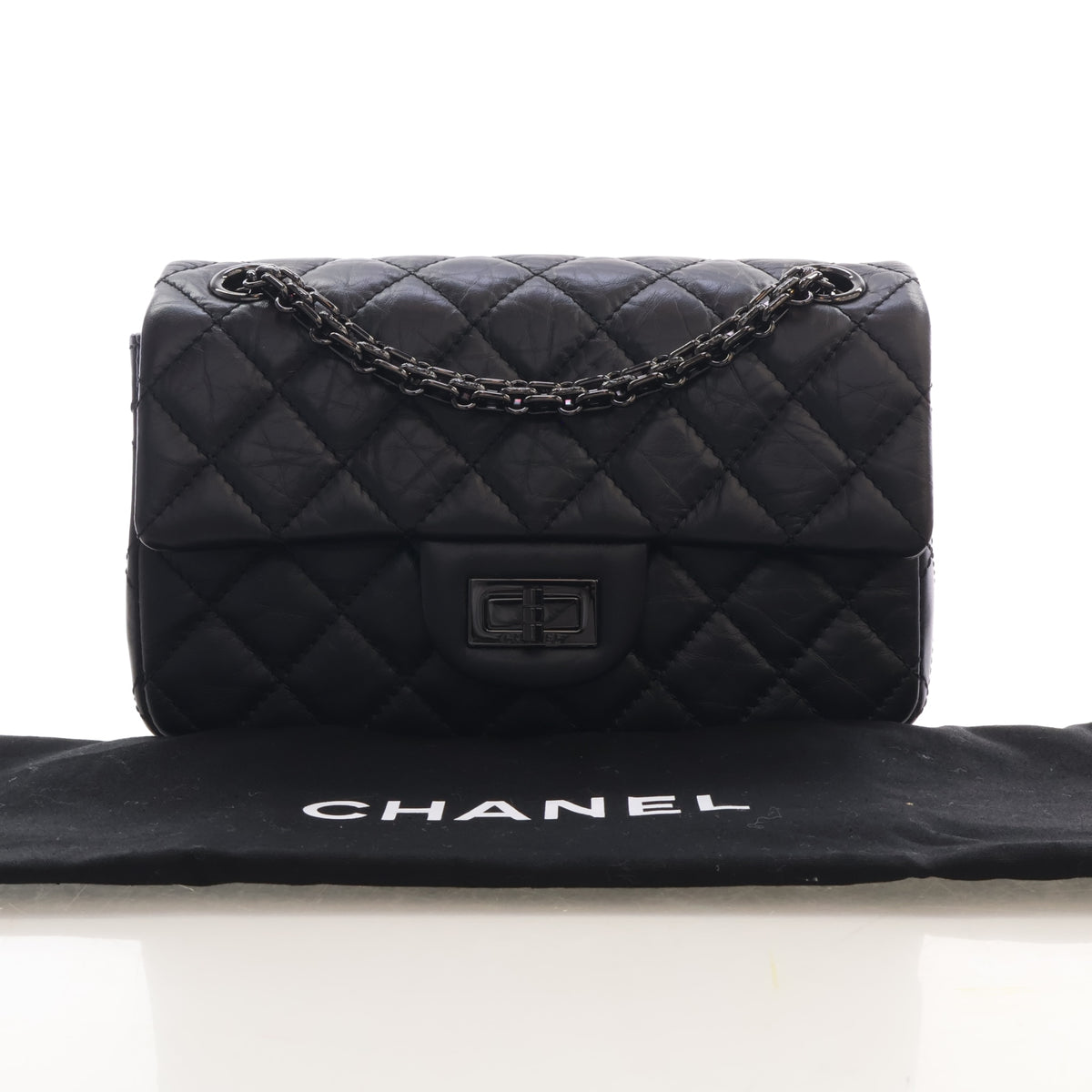 Pre-Owned Chanel Flap Bag Mini Aged Calfskin Reissue 2.55, front view
