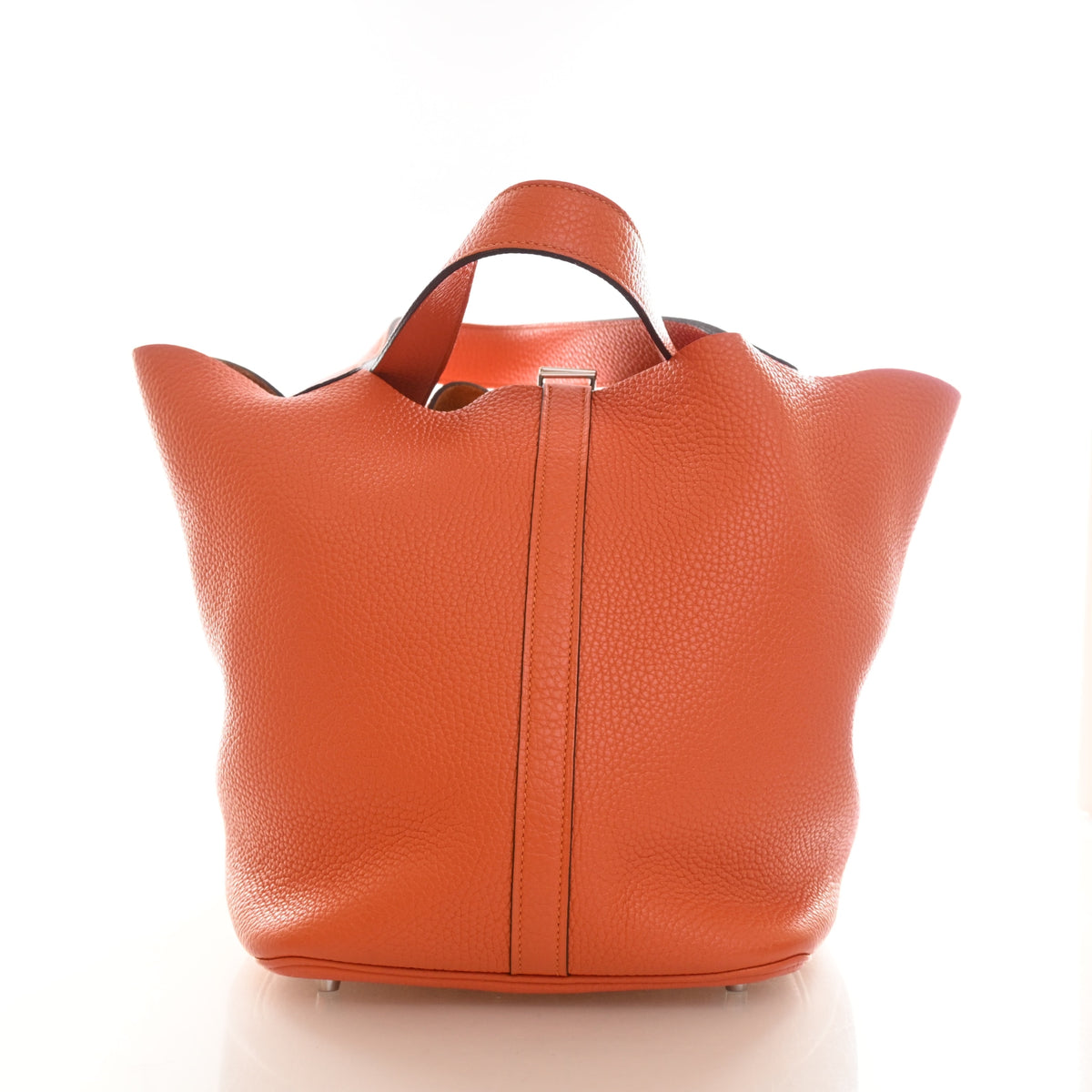 Pre-Owned Hermès Picotin Lock 26 Orange Clemence Leather, front view, photo 7 of 14