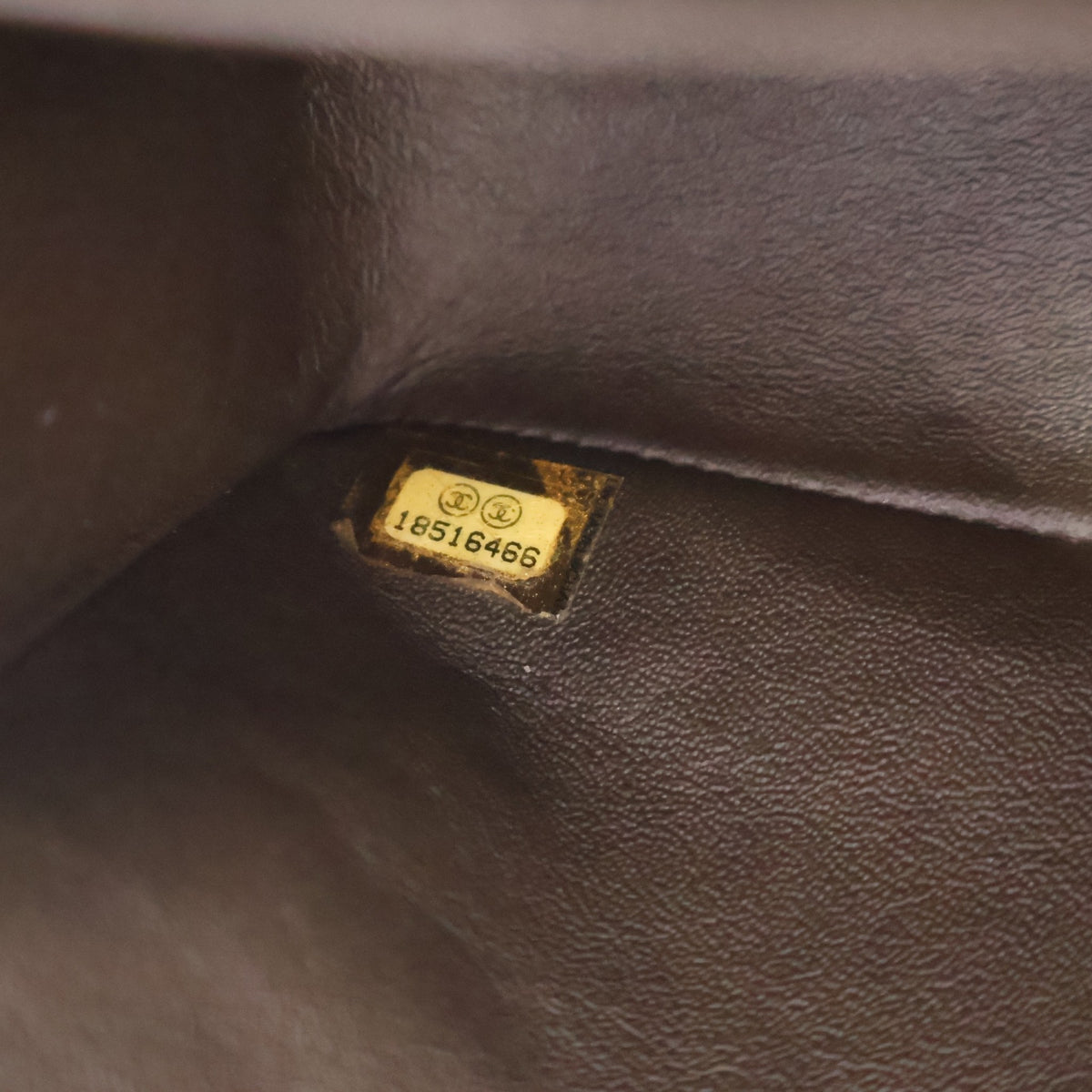 Pre-Owned Chanel Classic Double Flap Medium Lambskin Bag, interior label and date code, photo 17 of 18