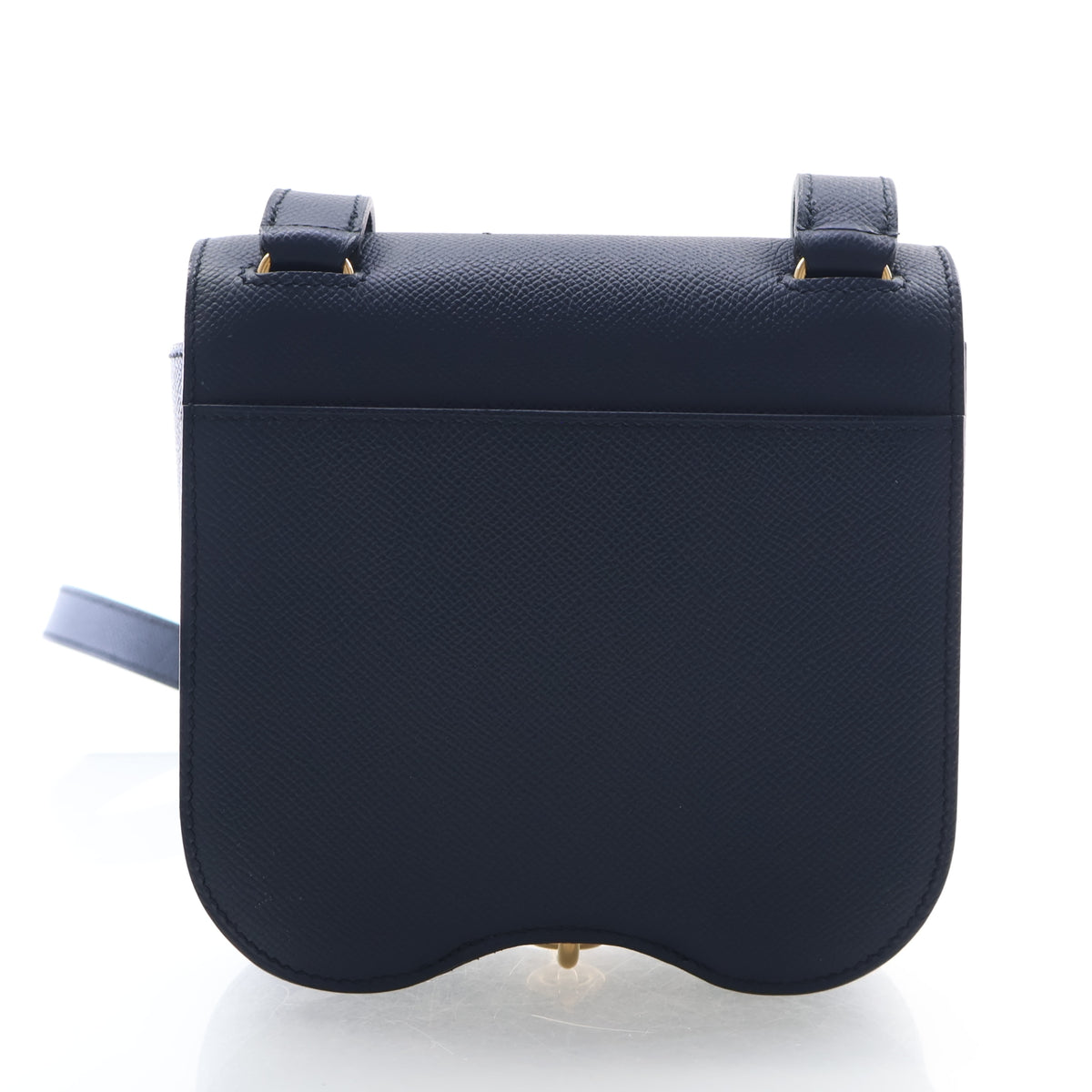 Pre-Owned Hermès Mini Bleu Indigo Epsom Leather Della Cavalleria, back view