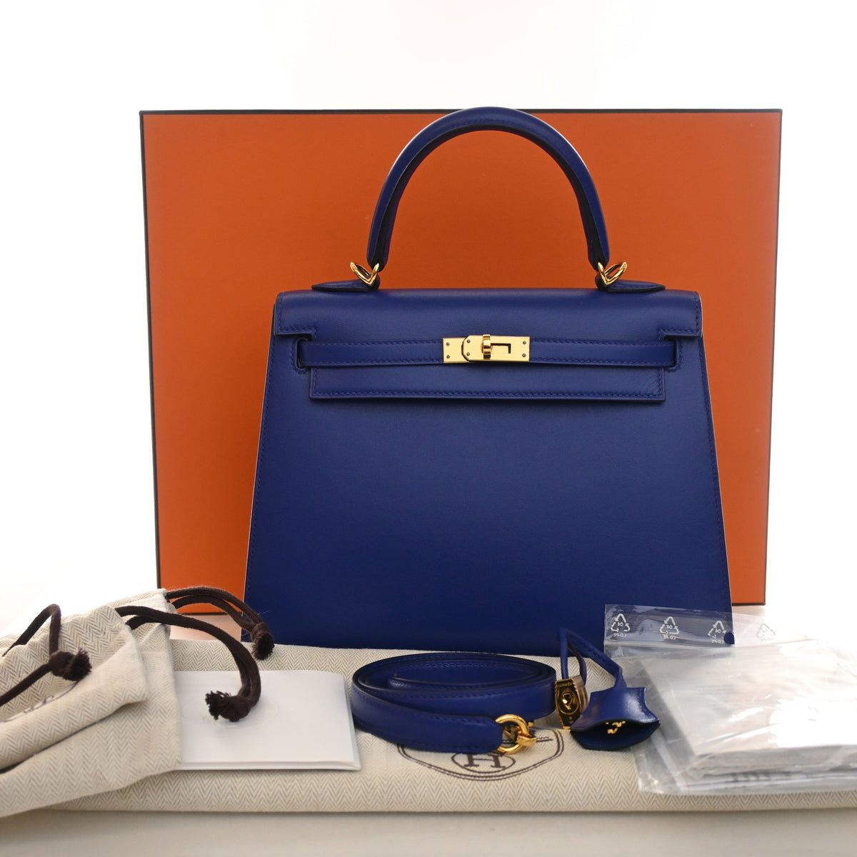 Hermes Bleu Electrique Veau Tadelakt Kelly 25, photo 18 of 18