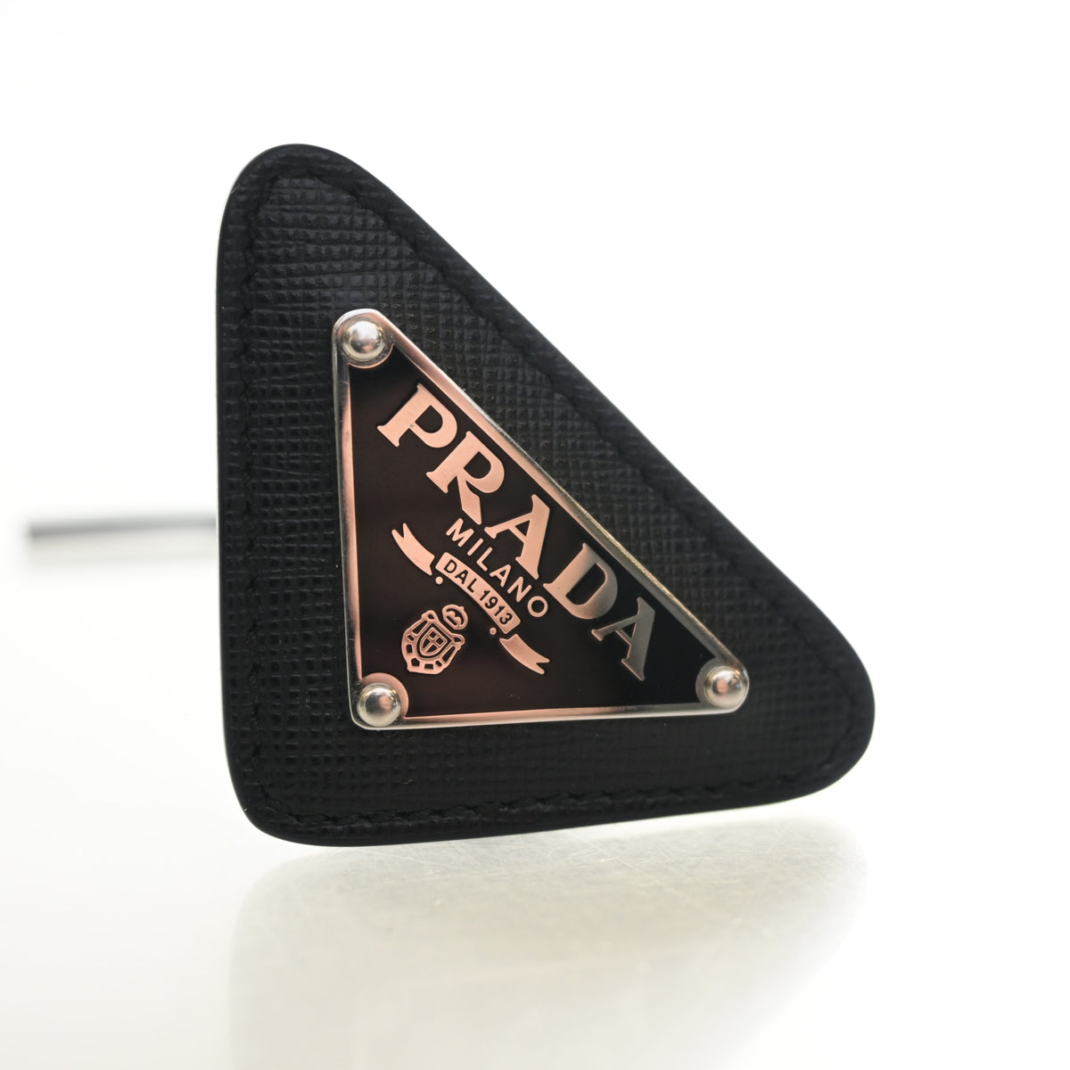 Prada Saffiano Triangle Logo Brooch, photo 3 of 5