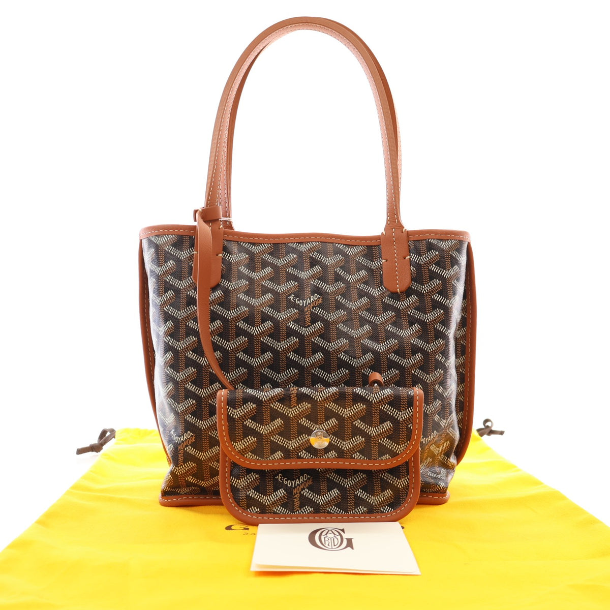 Pre-Owned Goyard Mini Goyardine Anjou, shown with dust bag and packaging, photo 20 of 20
