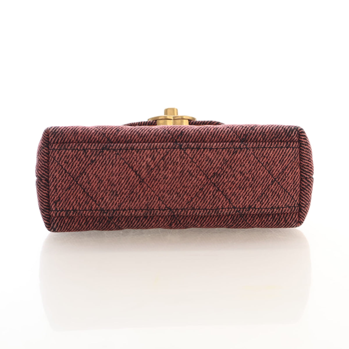 Pre-Owned Chanel Top Handle Nano Denim Kelly, base view