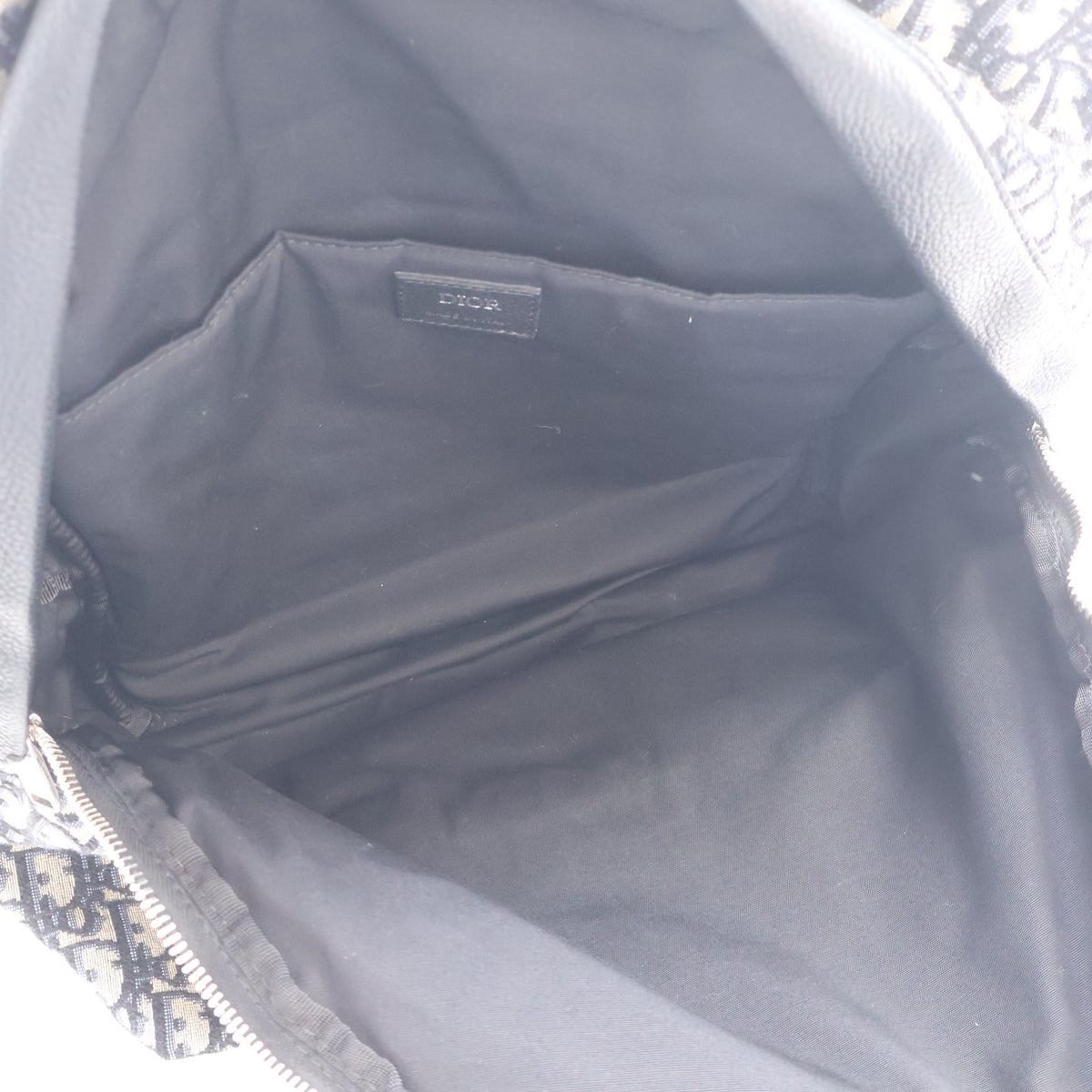 Pre-Owned Christian Dior Backpack Oblique Rider, open interior with lining