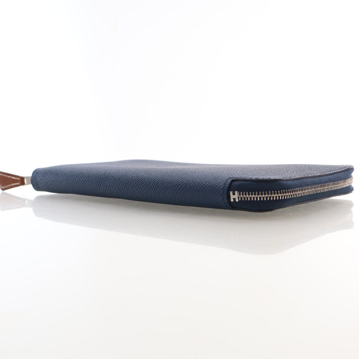 Pre-Owned Hermès Wallet Bleu Noir Evercolor Leather Silk'in Classique Long, side profile, photo 7 of 19