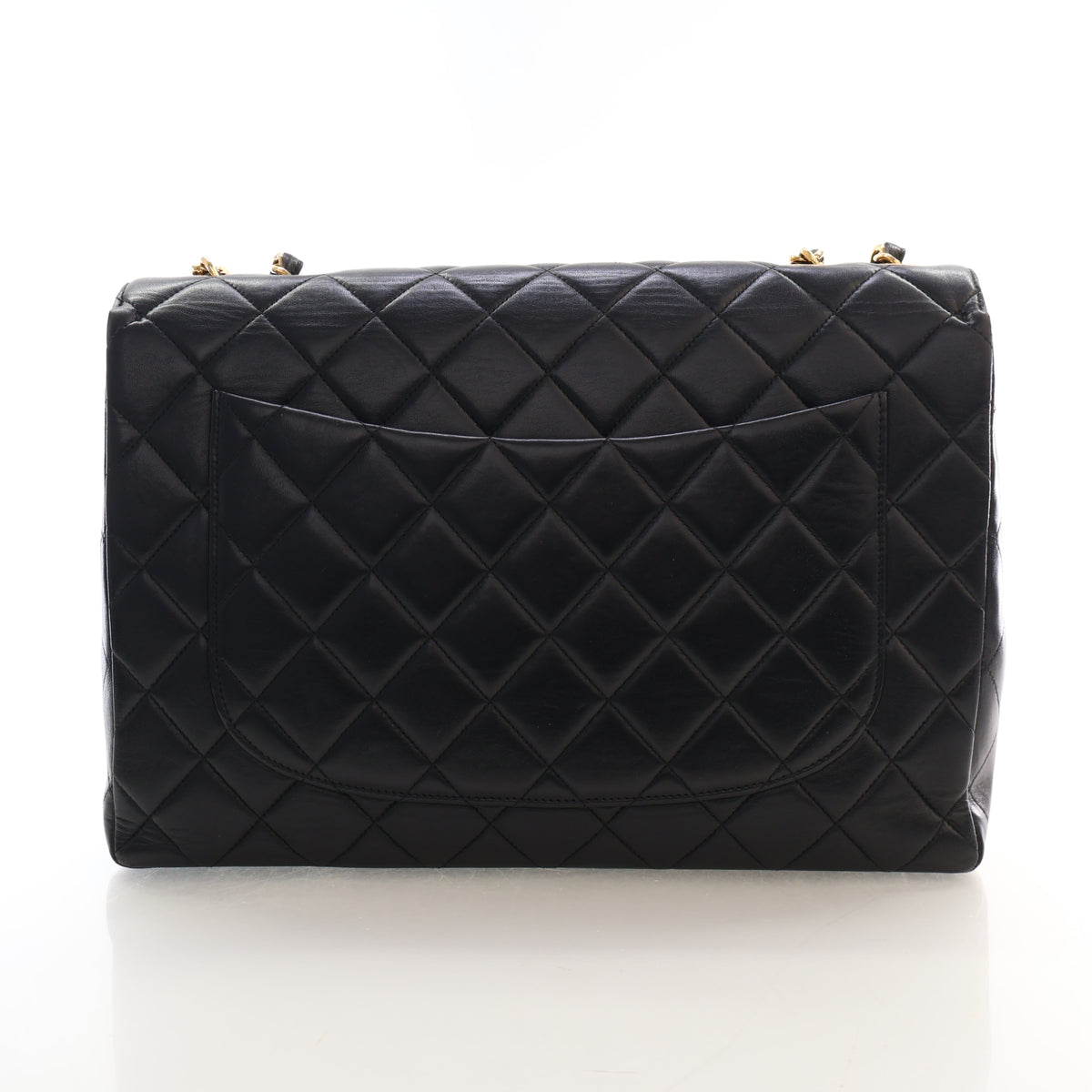 Vintage Chanel Flap Bag Jumbo Lambskin Classic Single, back view
