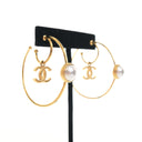 Chanel Pearl CC Double Hoop...