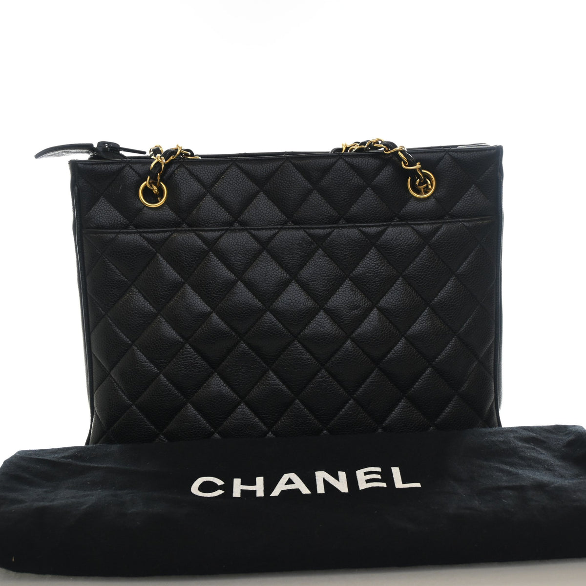 Vintage Chanel Shopping Tote Caviar Leather, front view