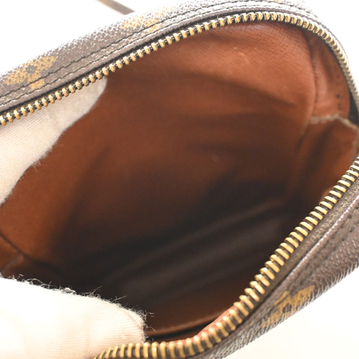 Vintage Louis Vuitton Monogram Danube Bag, open interior with lining