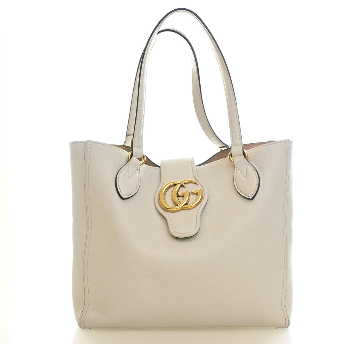 Pre-Owned Gucci Tote Small Calfskin Dahlia, front view, authenticated at Luxe Du Jour