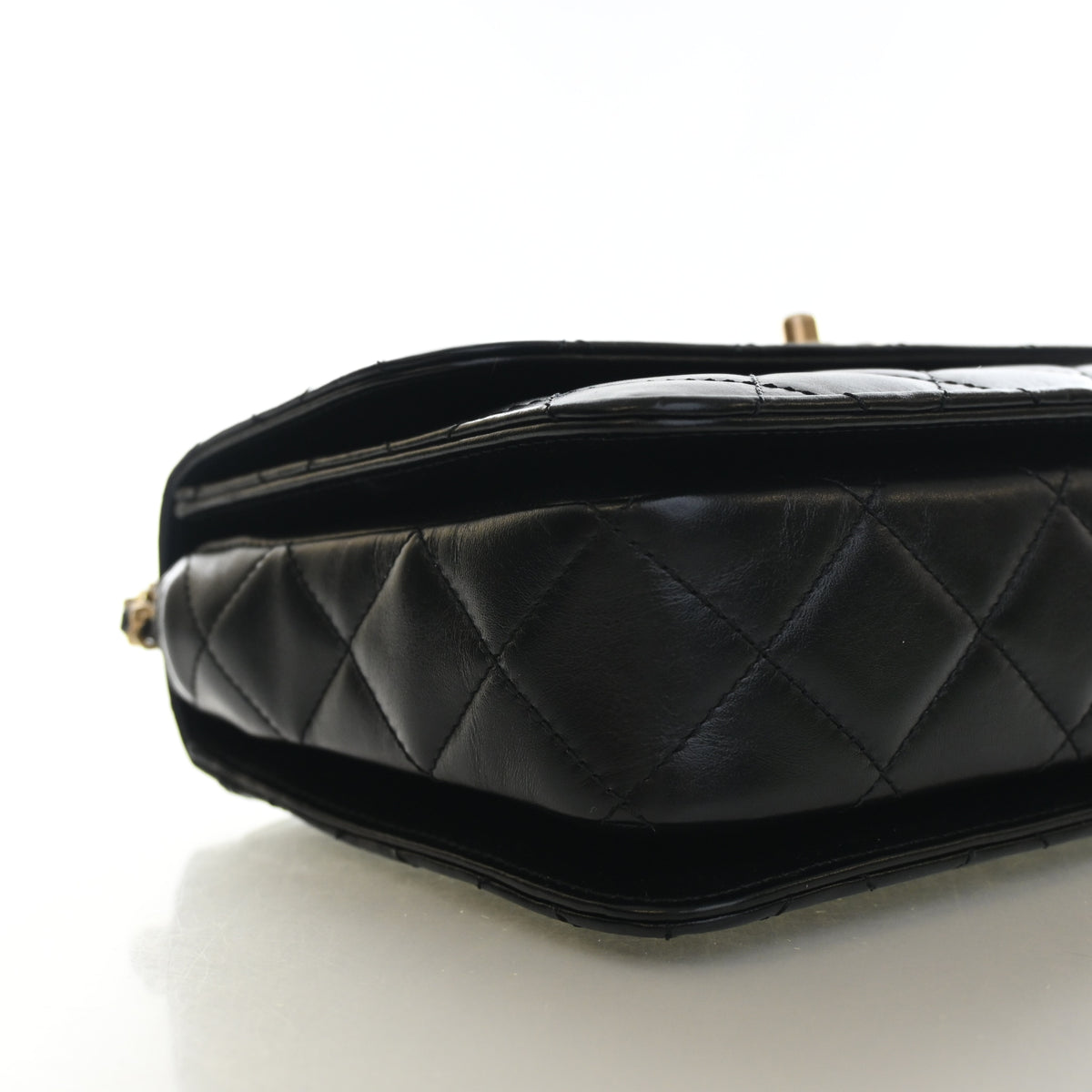 Chanel Medium Lambskin Metal Chain Top Handle Flap Bag, photo 6 of 15