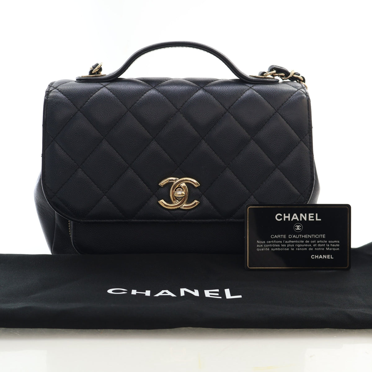Pre-Owned Chanel Flap Bag Medium Calfskin Business Affinity, front view, photo 17 of 17