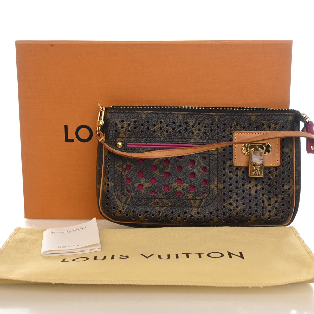 Vintage Louis Vuitton Pochette Monogram Perforated Accessoires, with dust bag