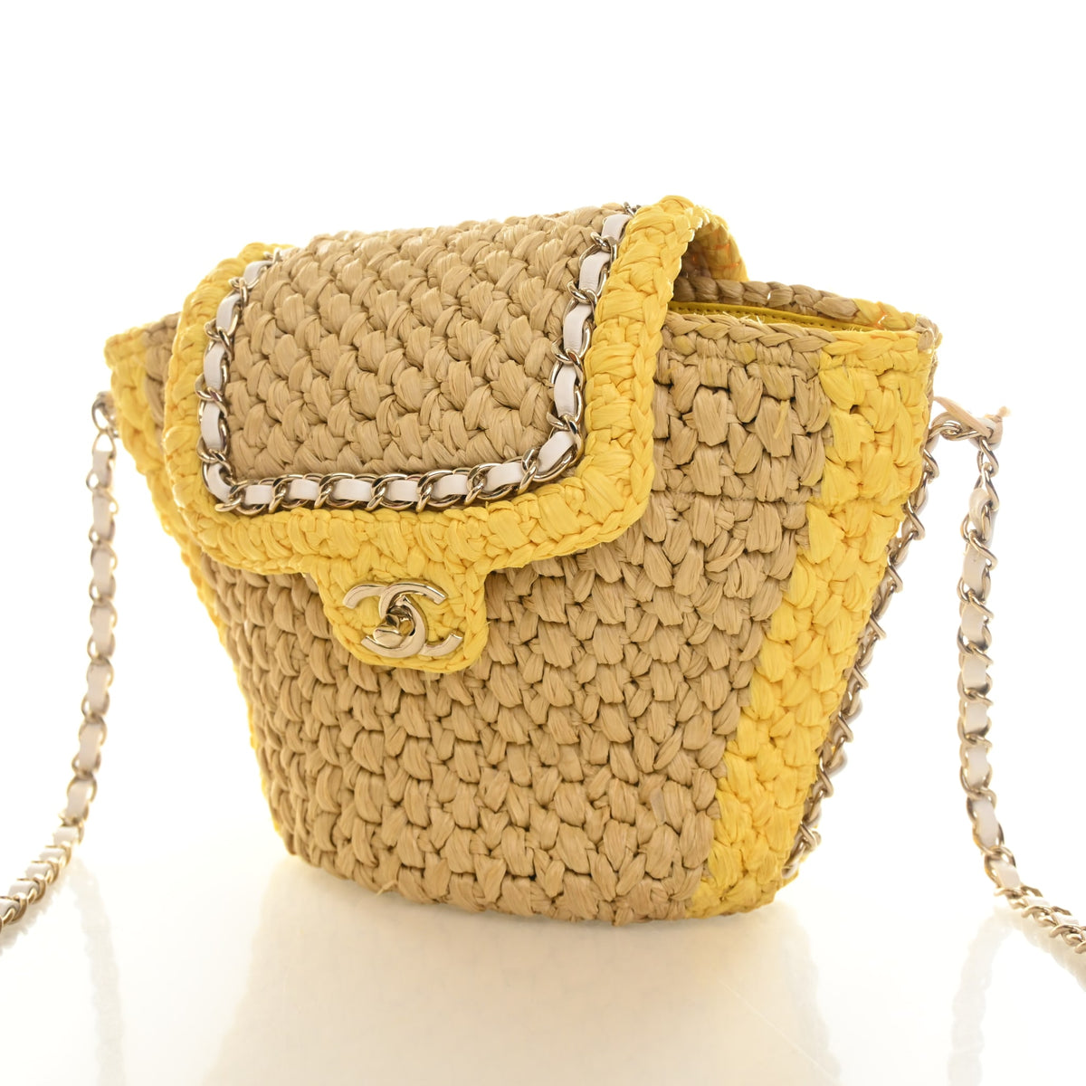 Pre-Owned Chanel Raffia Venice Beach Basket Bag, front view, photo 3 of 14