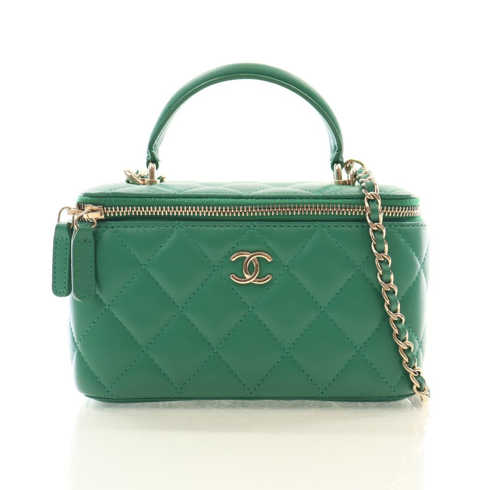 Chanel Lambskin Top Handle Vanity Case