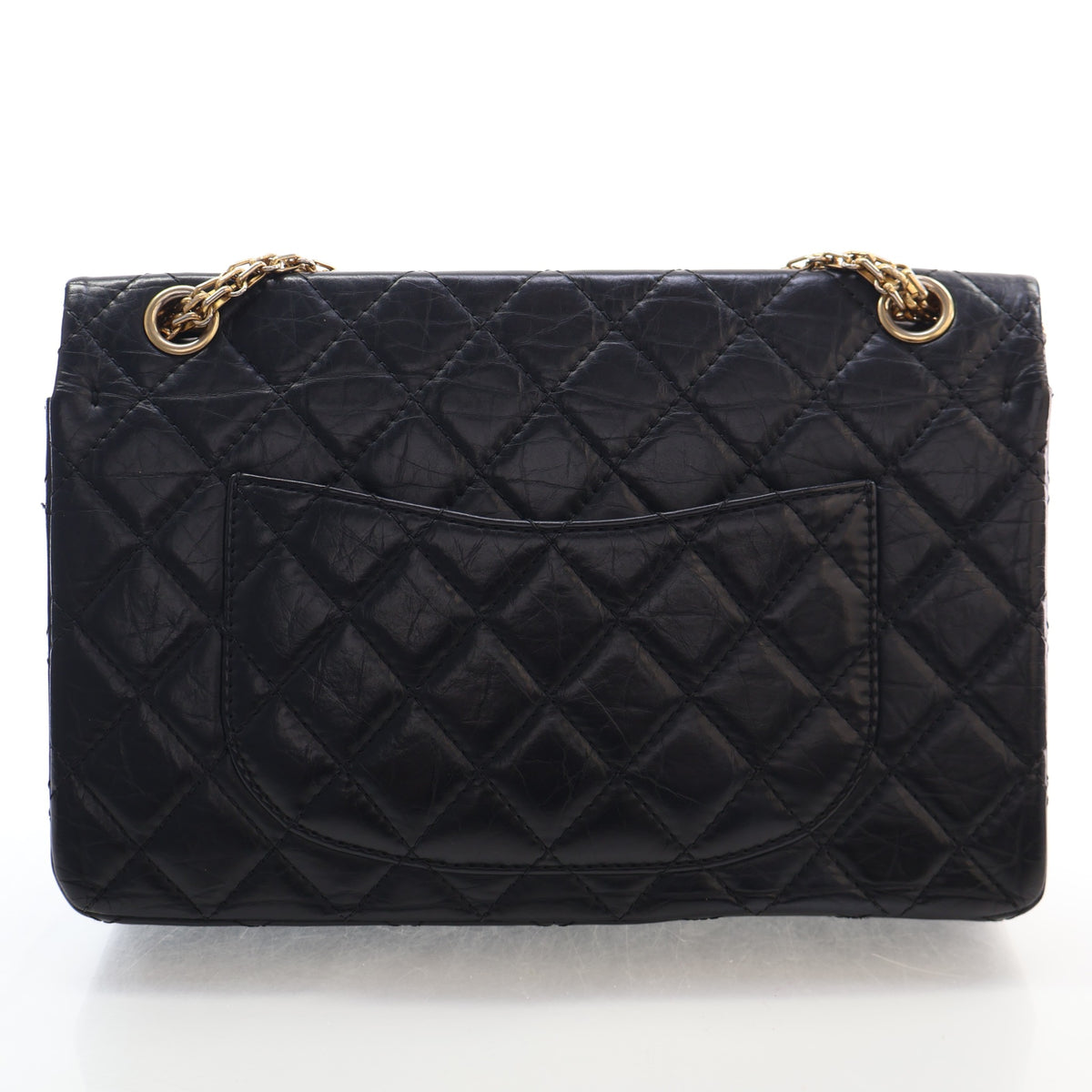 Pre-Owned Chanel Flap Bag Aged Calfskin 2.55 Reissue, back view