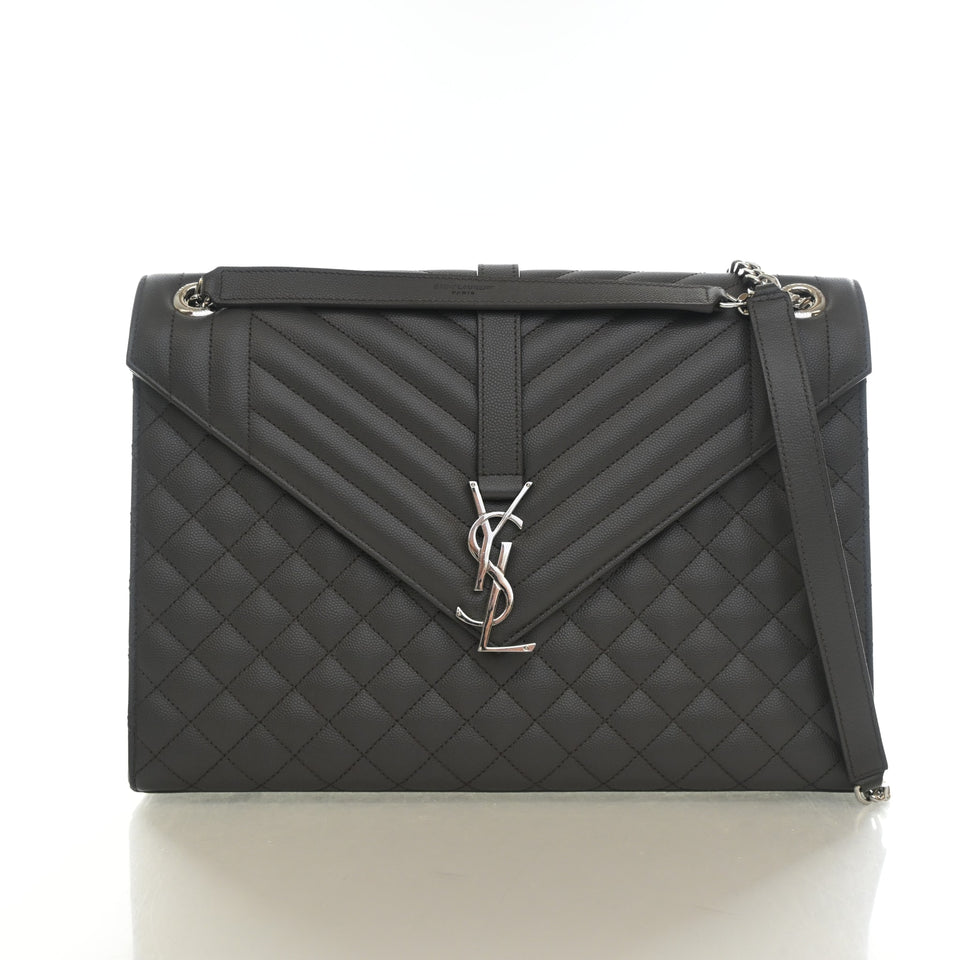 Saint Laurent Large Calfskin Envelope Flap Bag