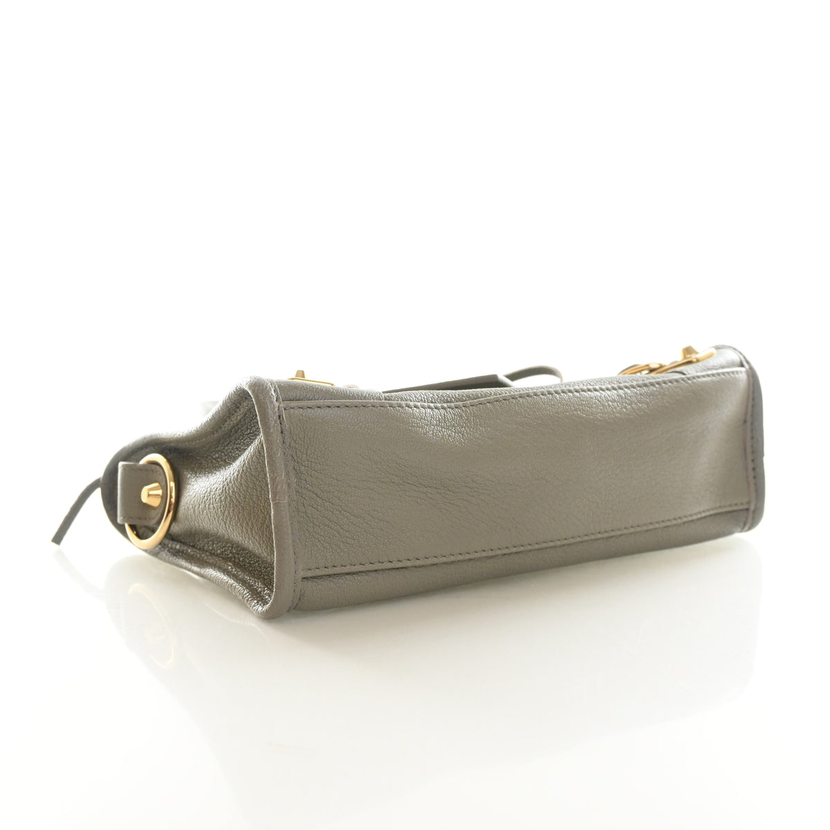 Pre-Owned Balenciaga Mini Goatskin Metallic Edge City, side profile
