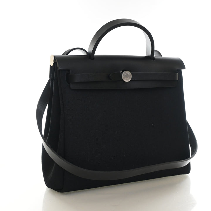 Hermes Noir Toile Herbag Zip 31