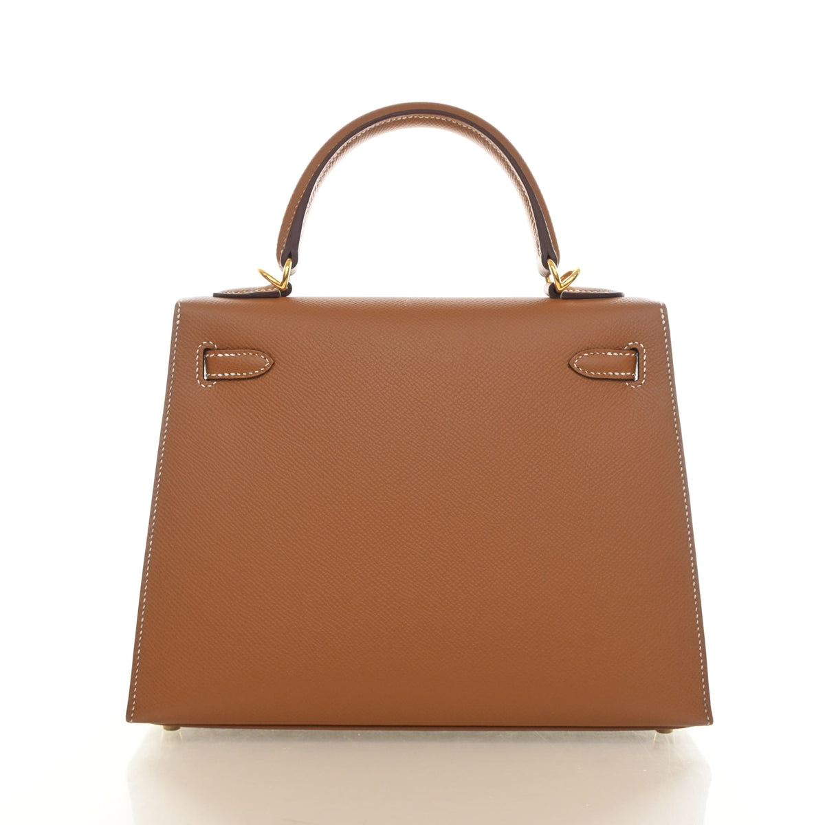 Pre-Owned Hermès Kelly 25 Gold Epsom Leather Sellier, back view