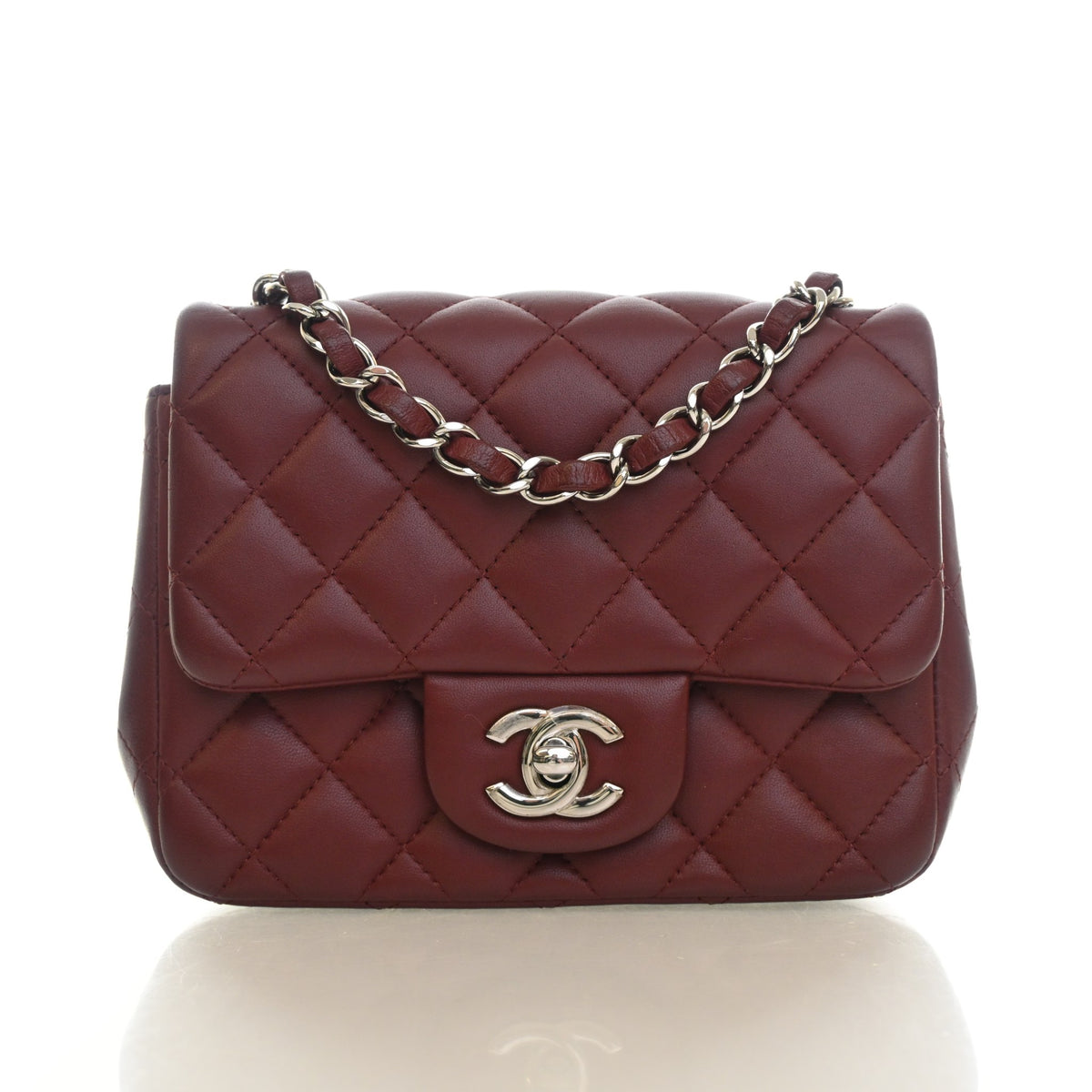 Pre-Owned Chanel Classic Flap Mini Lambskin Square Bag, front view, photo 1 of 14